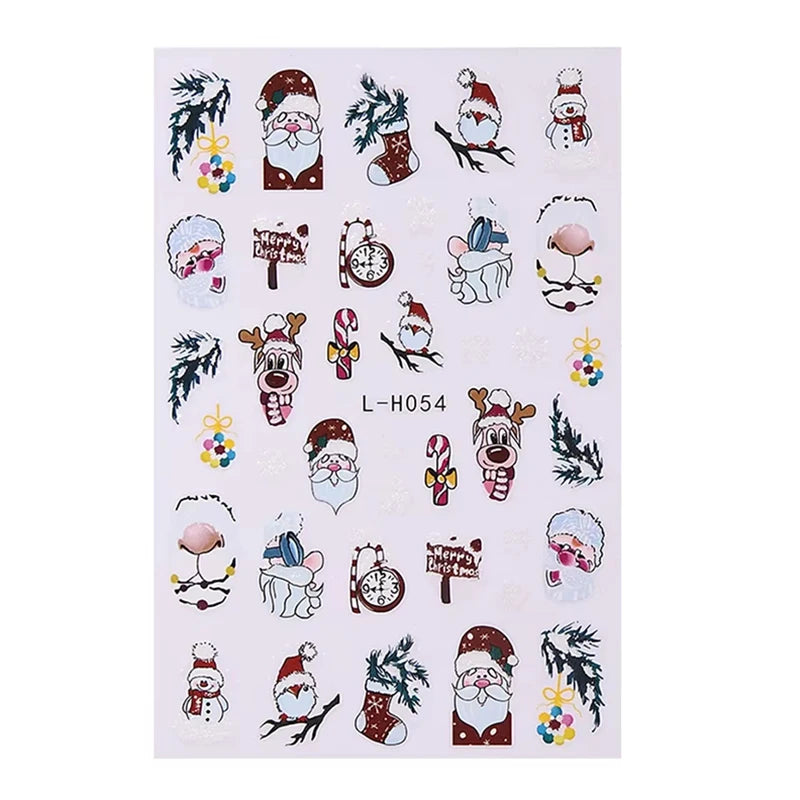 Festive Christmas Holiday Nail Art Decals