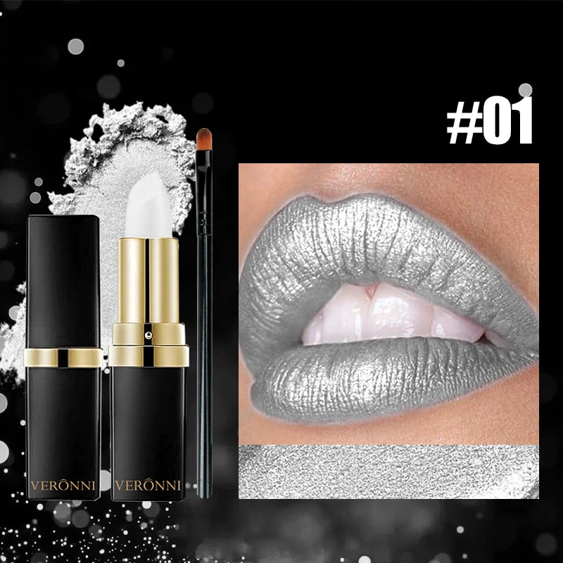 Metallic Pearl Finish Long-Lasting Lipstick - 22