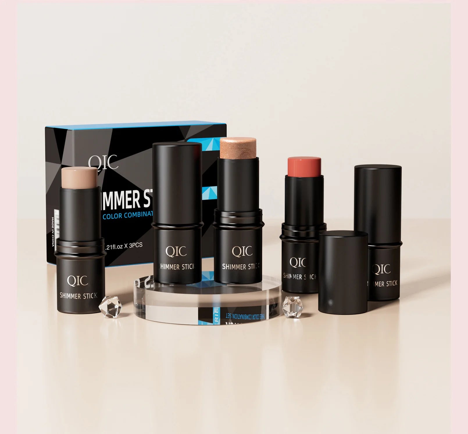 3-in-1 Multi-Functional Face Contouring and Highlighter Stick Set - 3