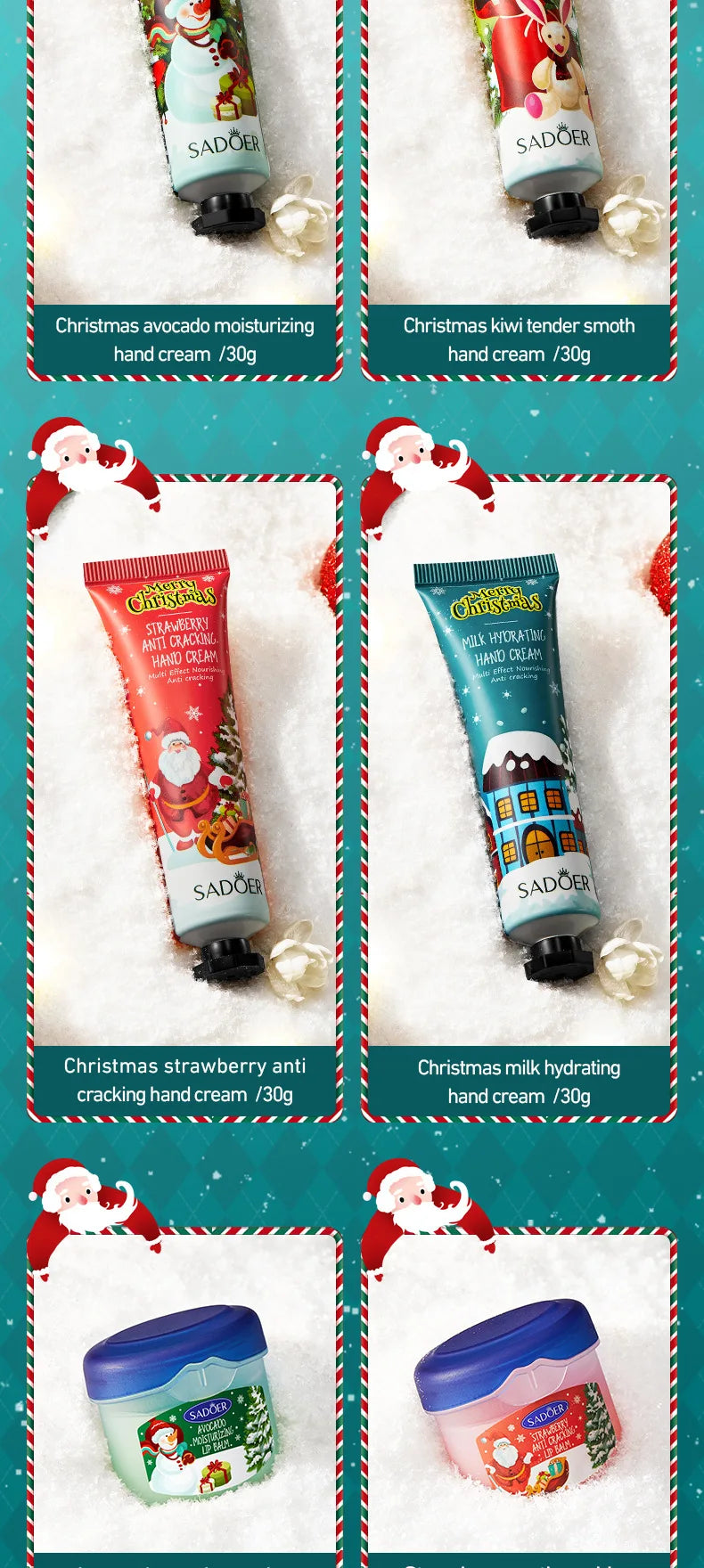 Christmas Moisturizing Hand Cream and Lip Balm Gift Set - 15