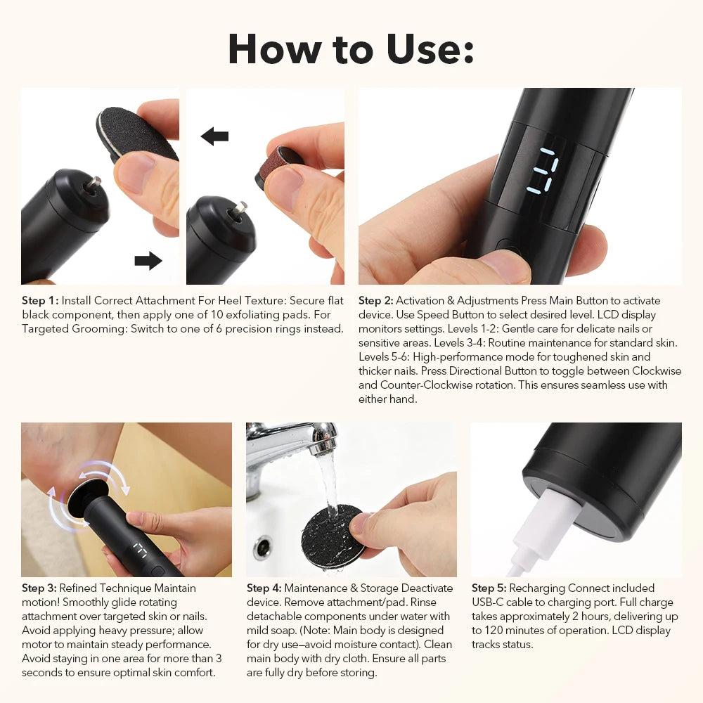 Electric Callus Remover and Professional Pedicure Kit - 14