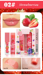 Fruit Scented Moisturizing Lip Oil and Balm Set