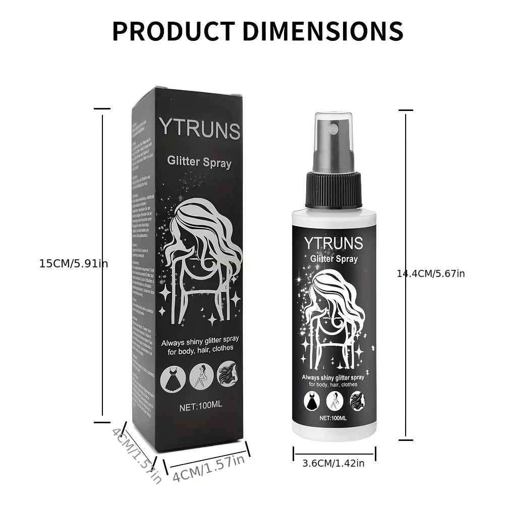 Shimmering High-Gloss Glitter Spray for Body, Hair, and Clothes