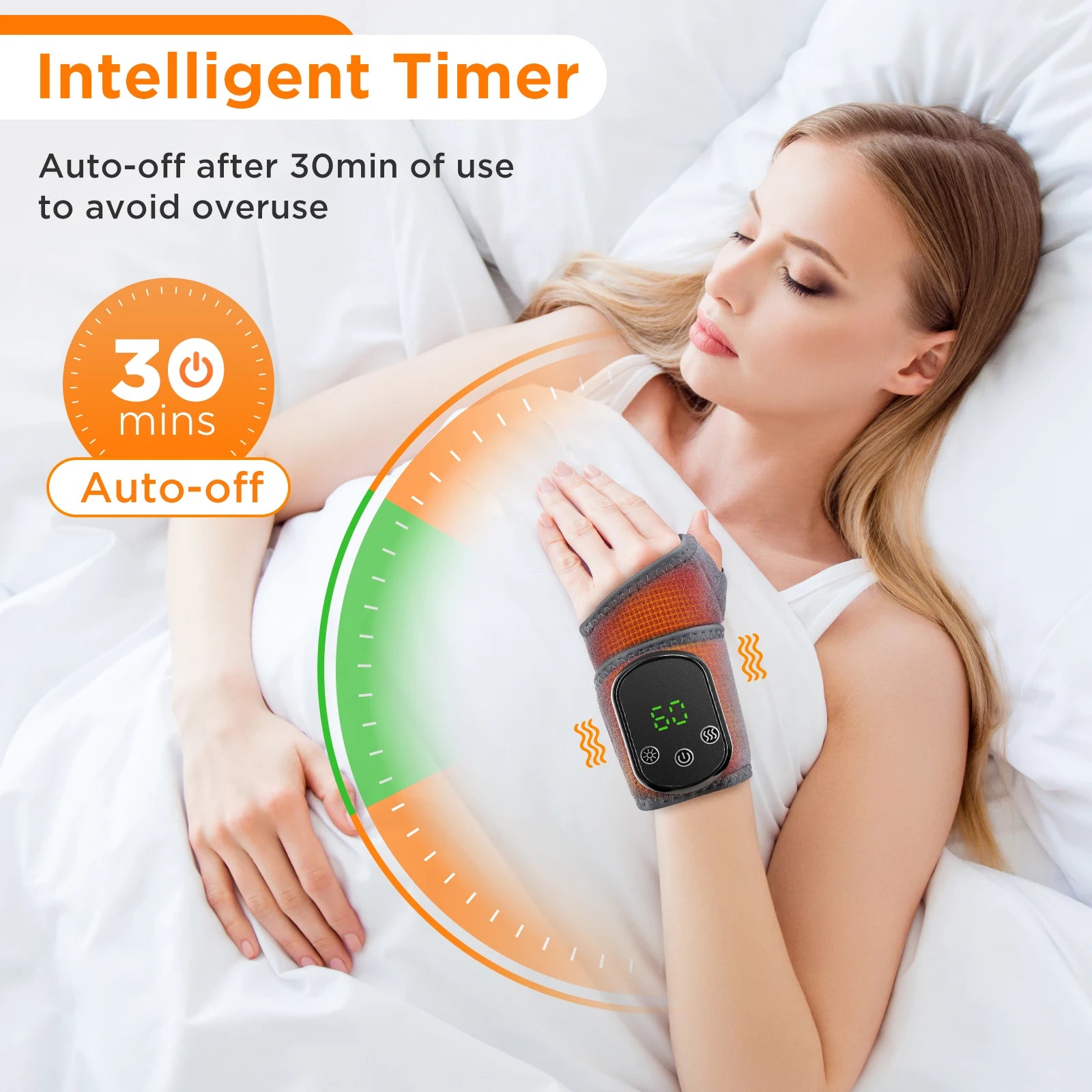 Heated Vibrating Wrist Support Wrap for Pain Relief - 9