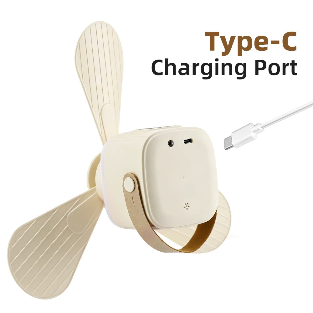 Portable Rechargeable Ceiling Fan with LED Light and Remote