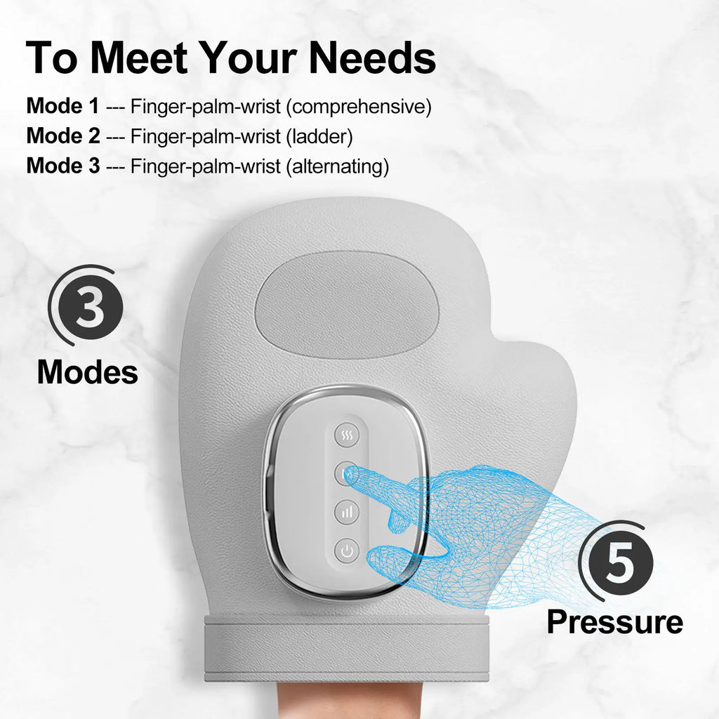 Electric Air Compression Hand Massager with Heat for Pain Relief
