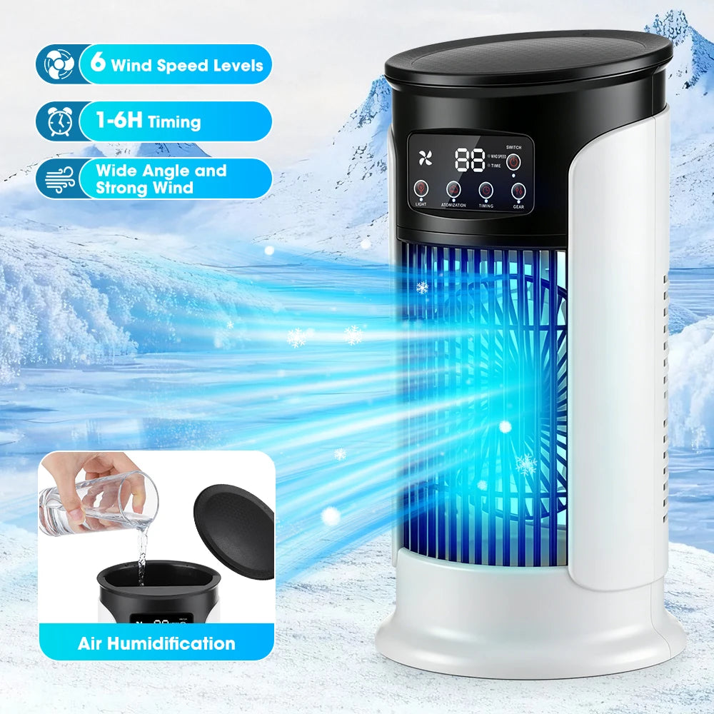 Portable Desktop Air Cooling and Humidifying Fan