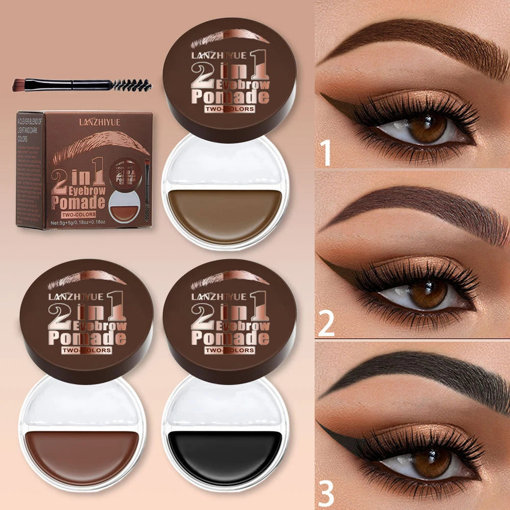 Waterproof 2-in-1 Dual Color Eyebrow Enhancer Gel
