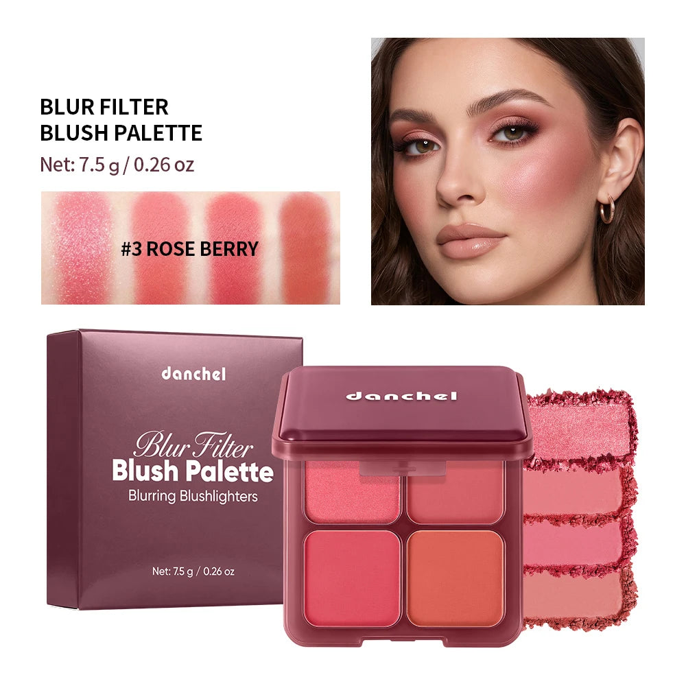 4-Shade Soft Blur Face Blush Palette - 19
