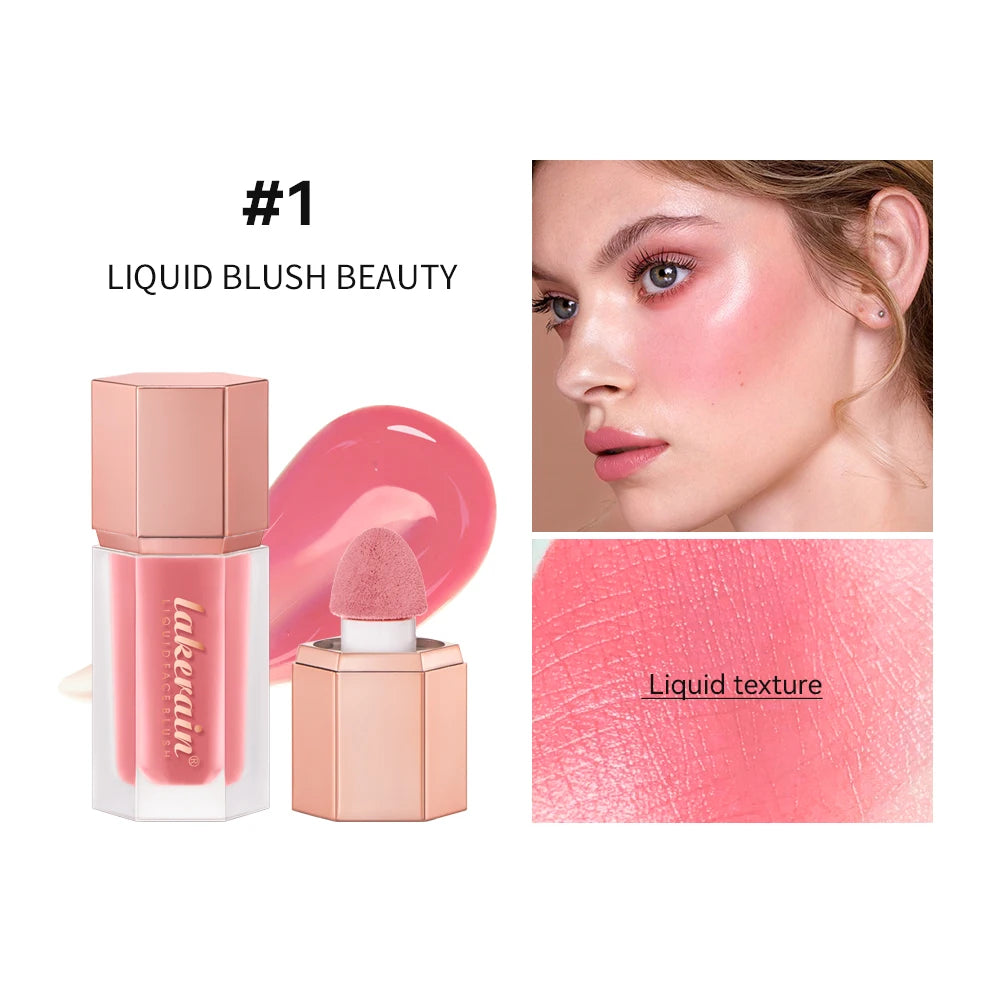 Waterproof Velvet Matte Liquid Blush with Mushroom Brush