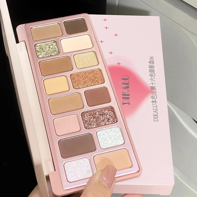 16-Color Versatile Eyeshadow Palette for Day and Evening Looks