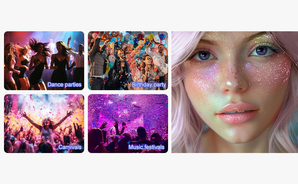 Waterproof Body Shimmer Glitter Gel for Face and Body