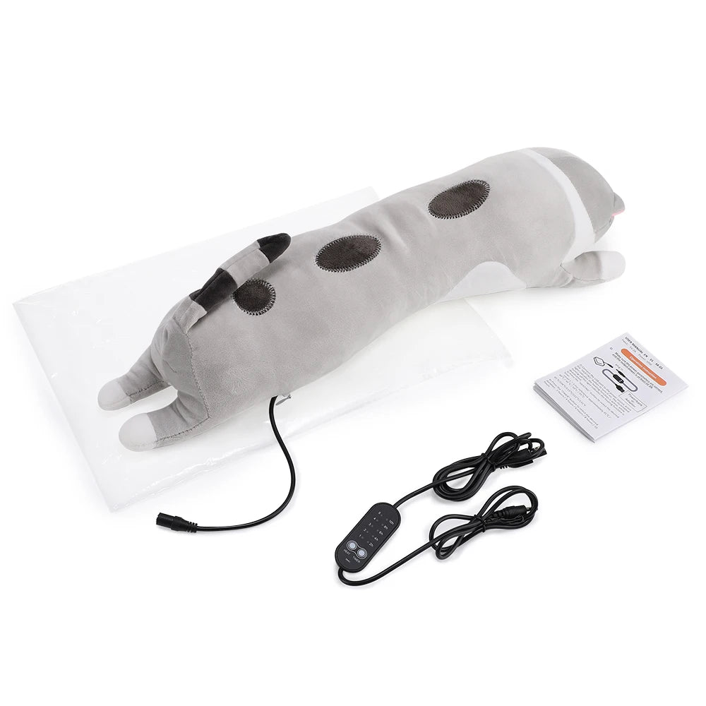 USB Heated Cat Plush Pillow for Hand Warming and Relaxation