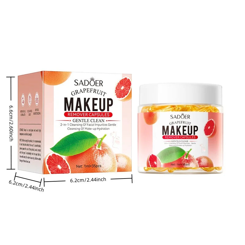 Portable Grapefruit Makeup Remover Capsules for Deep Cleaning
