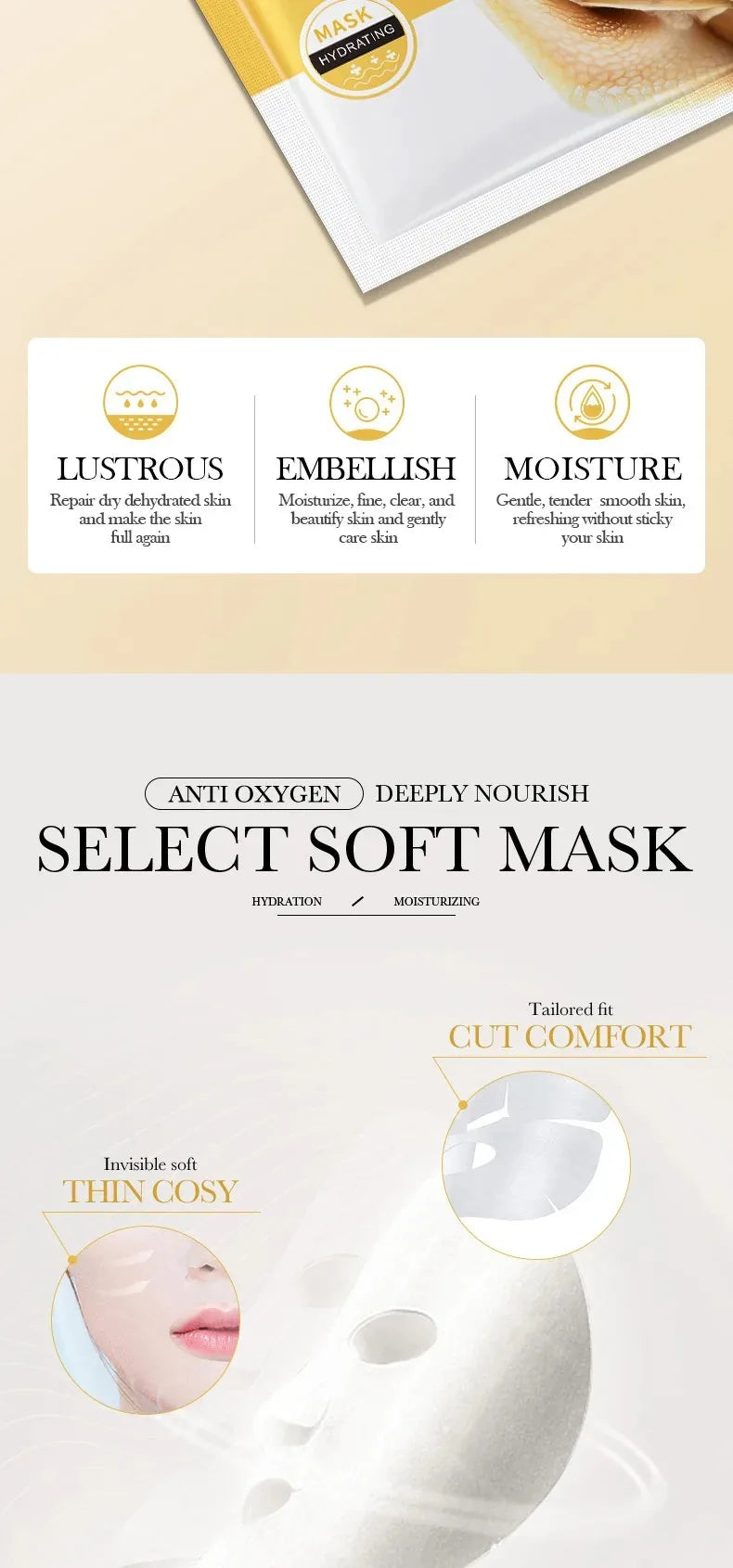 Snail Essence Anti-Wrinkle Hydrating Face Mask Set