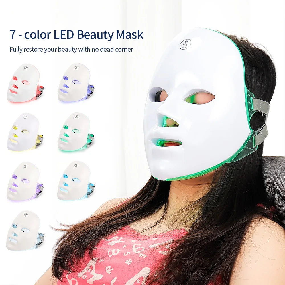 7-Color LED Light Therapy Facial Mask - 7