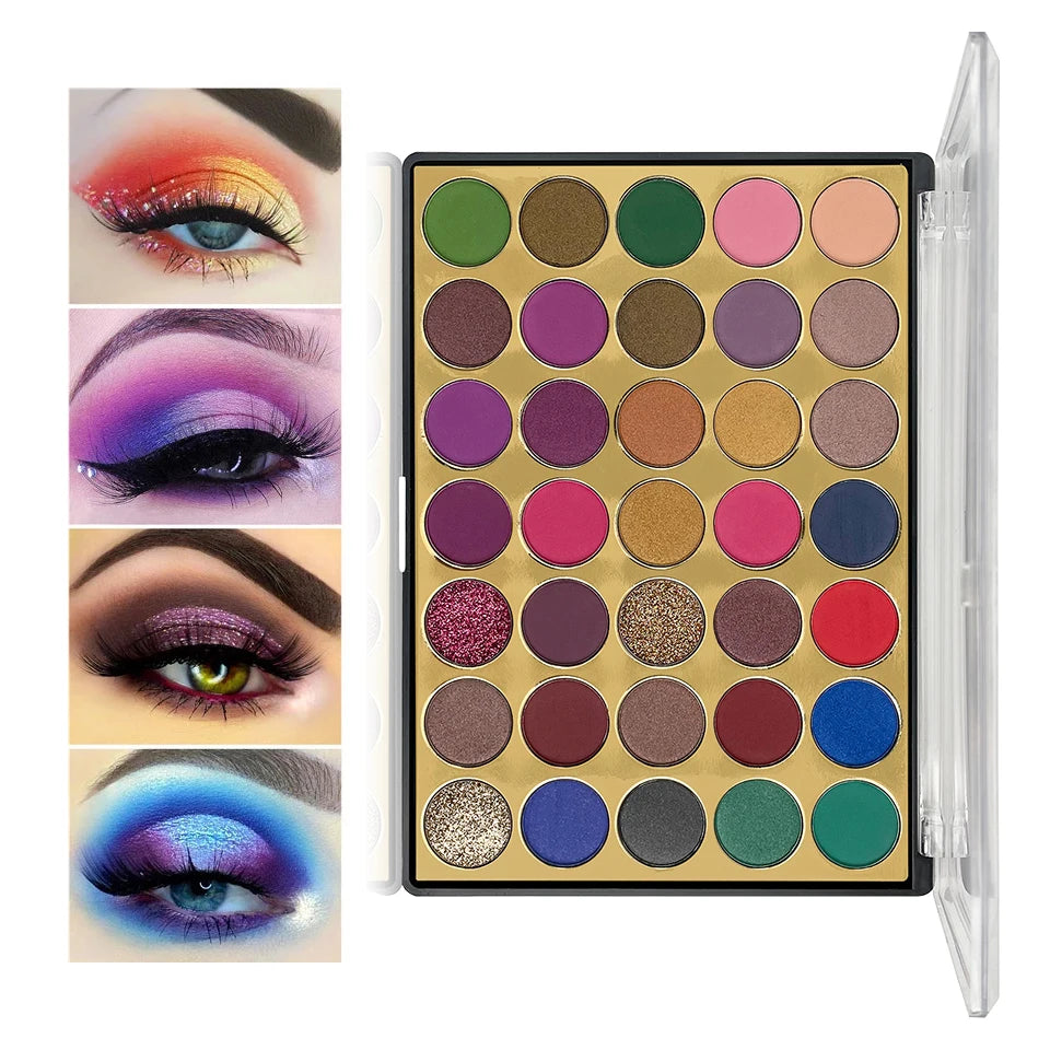 35-Color Professional Eyeshadow Palette for Long-Lasting Makeup