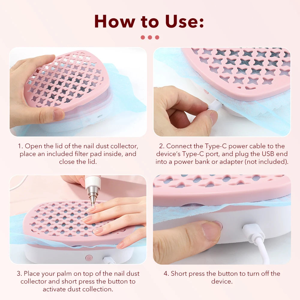 Compact Portable Nail Dust Collector for Manicures