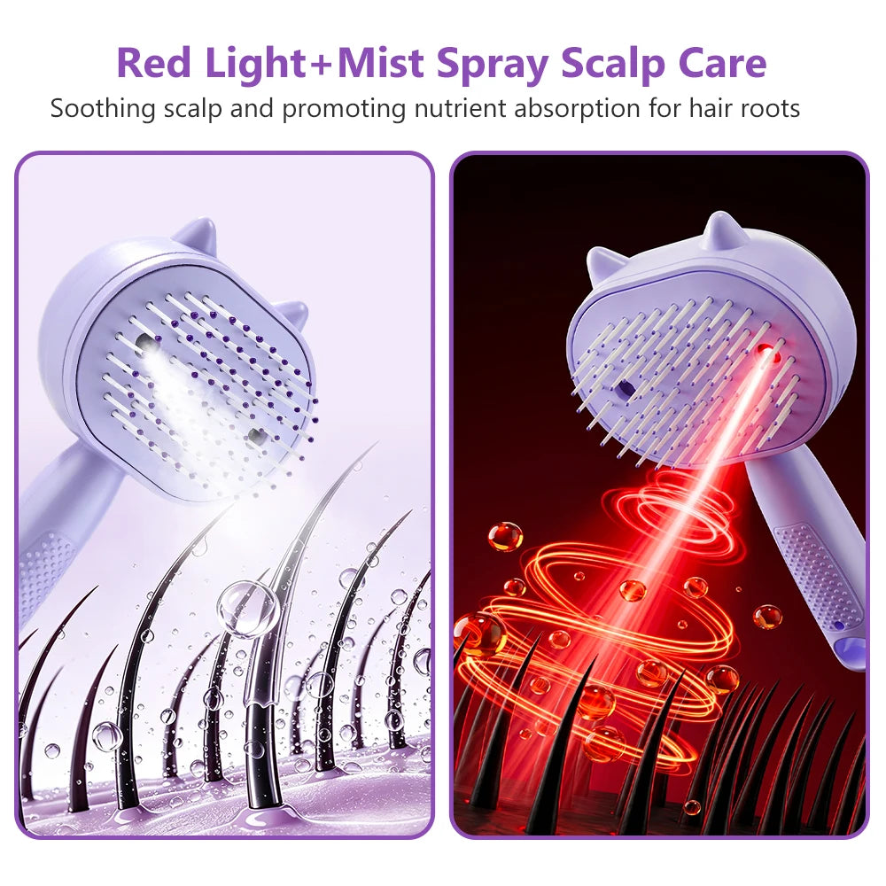 3-in-1 Hydrating Steam Hair Brush and Scalp Massager
