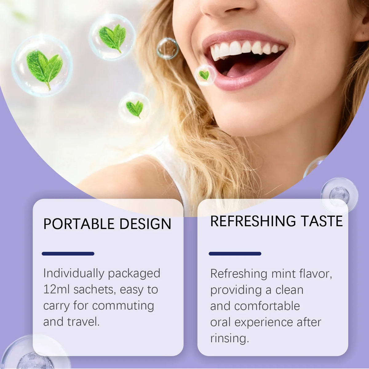 Portable Travel Mouthwash Sachets for Fresh Breath