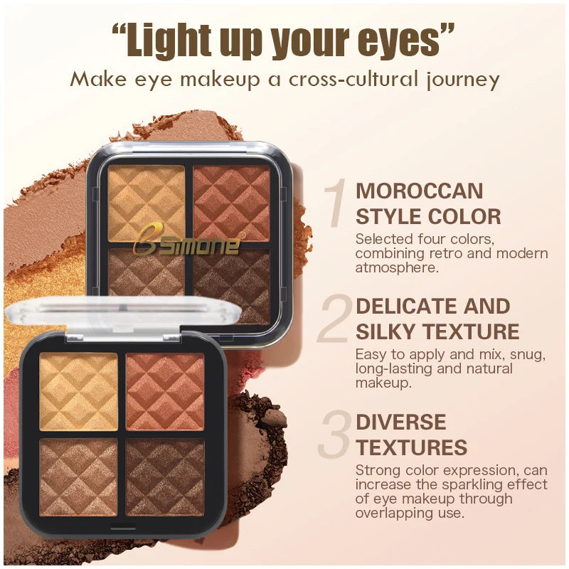 4-Color Shimmer and Matte Eyeshadow Palette