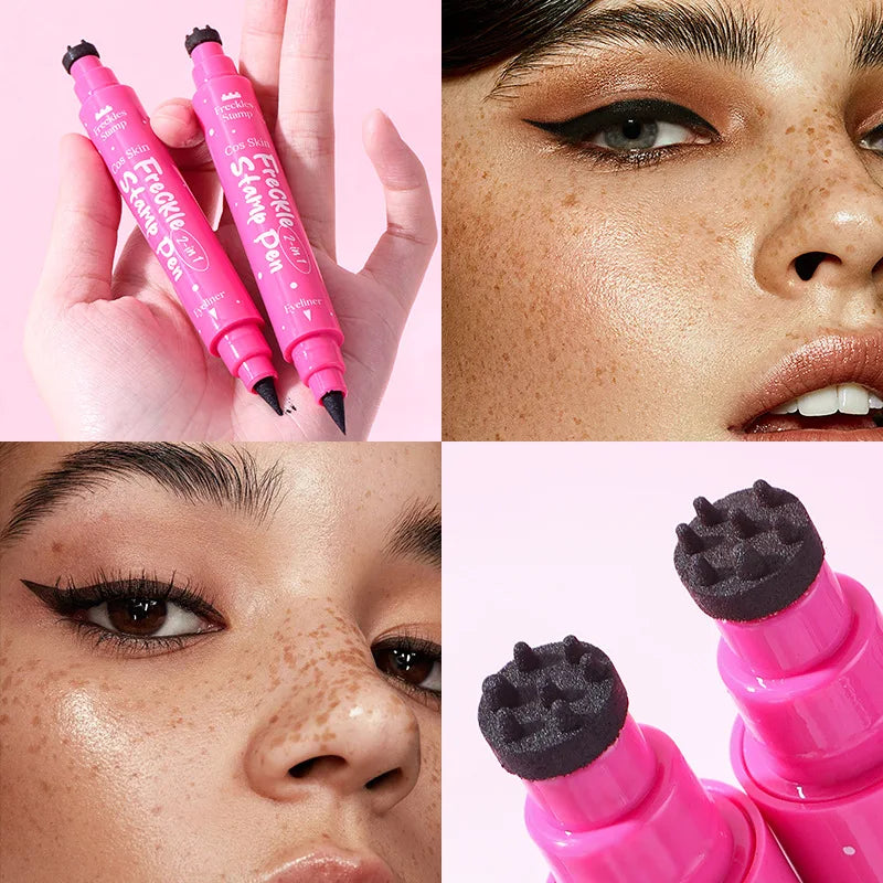 2-in-1 Natural Freckle Stamp Pen and Eyeliner - 2