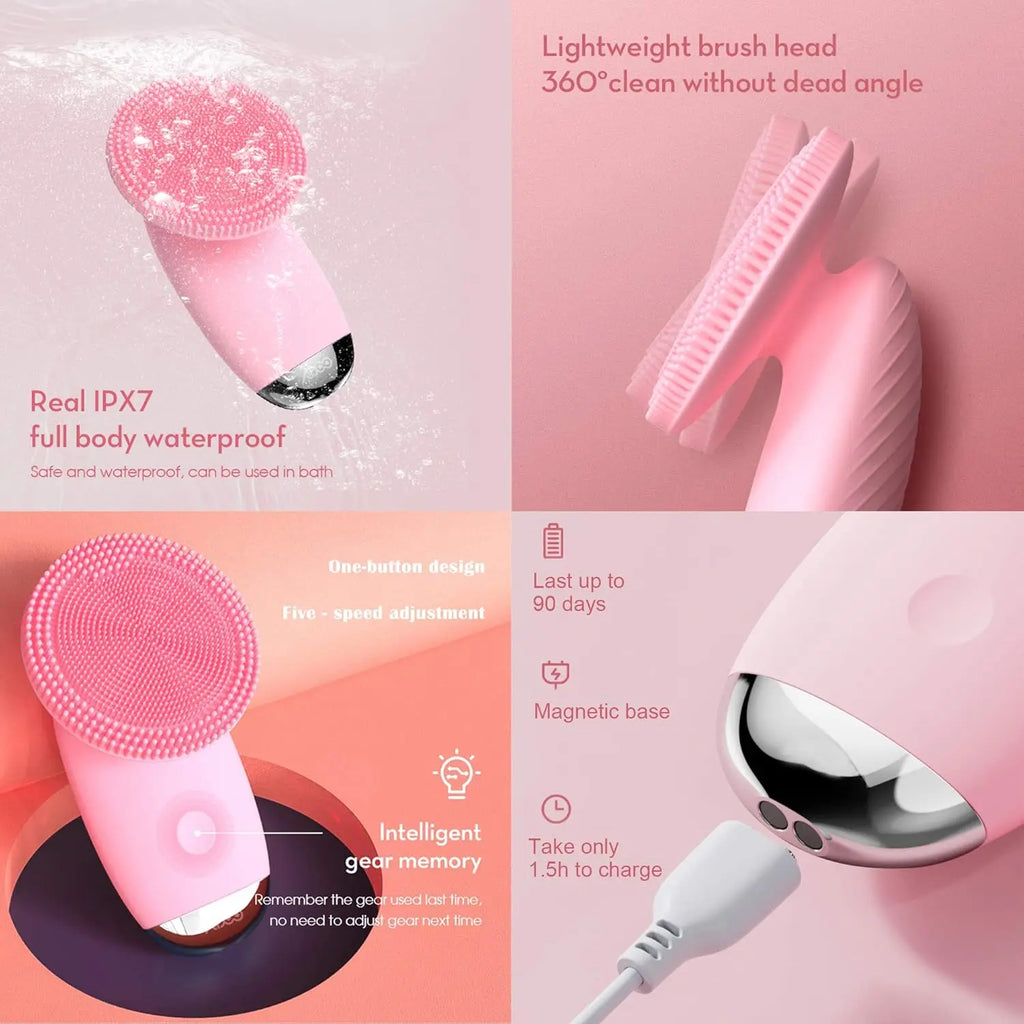Electric Sonic Facial Cleansing Brush for Radiant Skin
