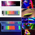 10-Color Neon UV Glow-in-the-Dark Face and Eye Makeup Palette