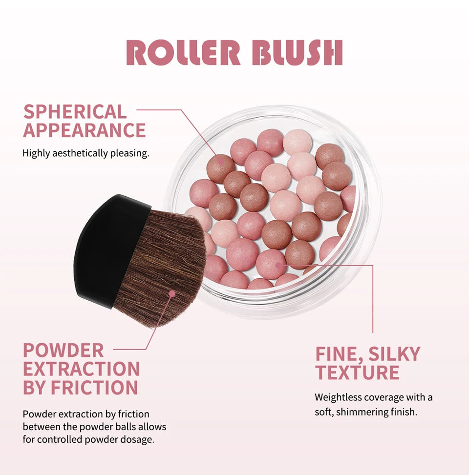Shimmering Spherical Blush Powder Beads