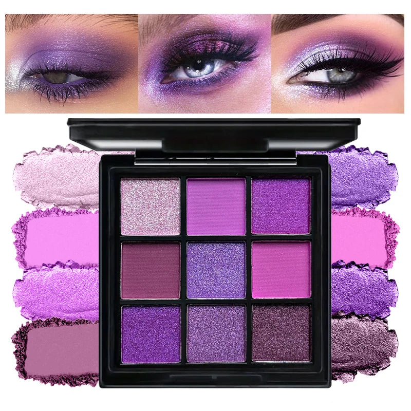 9-Color Purple Eyeshadow Palette