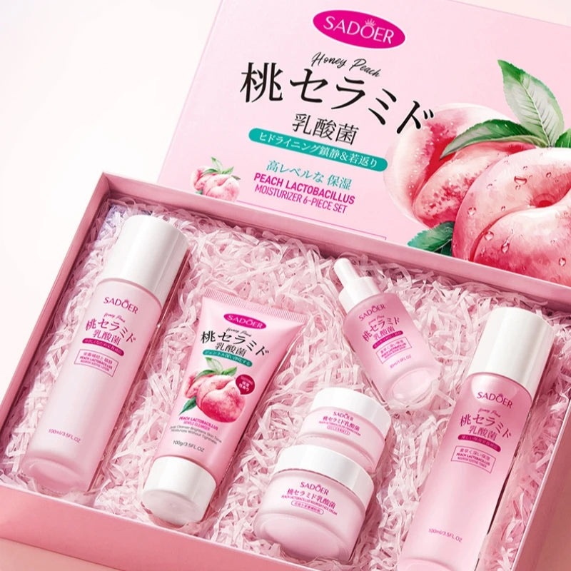 Hydrating Peach Extract 6-Piece Facial Skincare Set