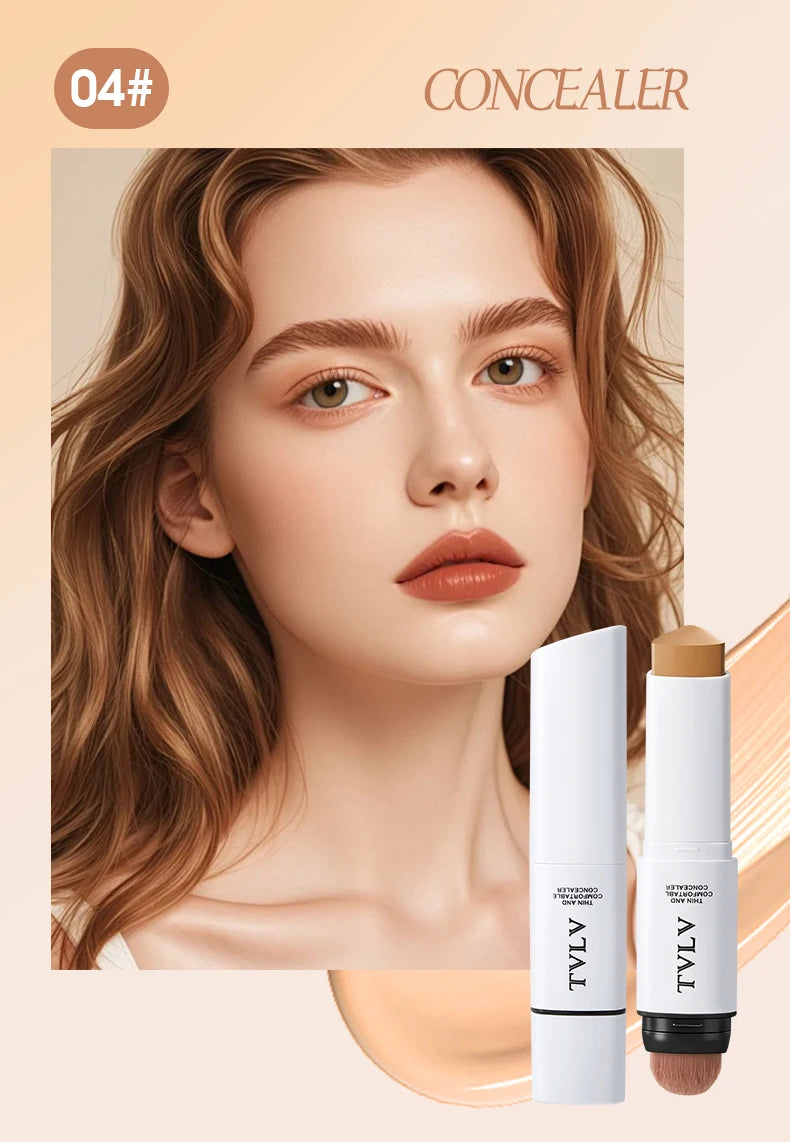 Double-Ended Face Concealer with Built-in Blending Brush