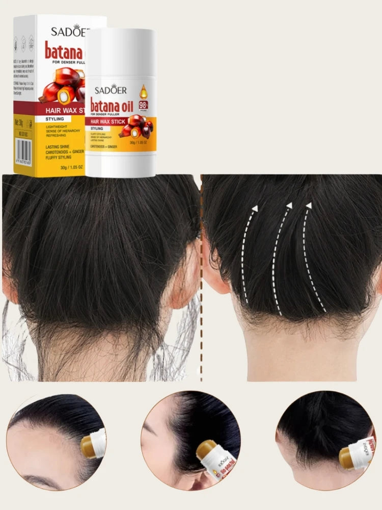 Batana Oil Hair Styling Wax Stick for Smooth Shiny Hair