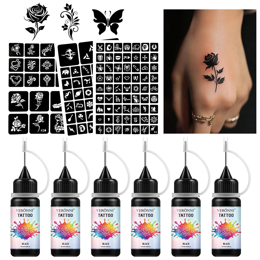 DIY Temporary Tattoo Gel Kit for Body Art - 1