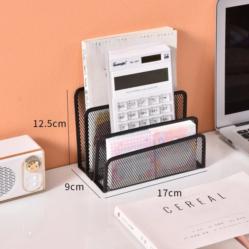 3-Tier Metal Mesh Desktop Document and Stationery Organizer