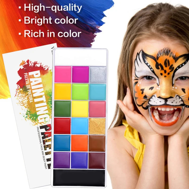 20-Color Professional Face and Body Paint Palette