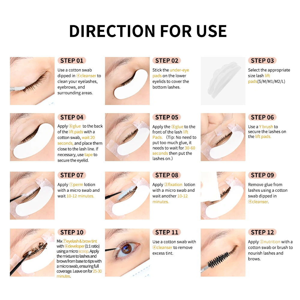 Professional Lash Lift and Brow Tint Kit for Salon Results