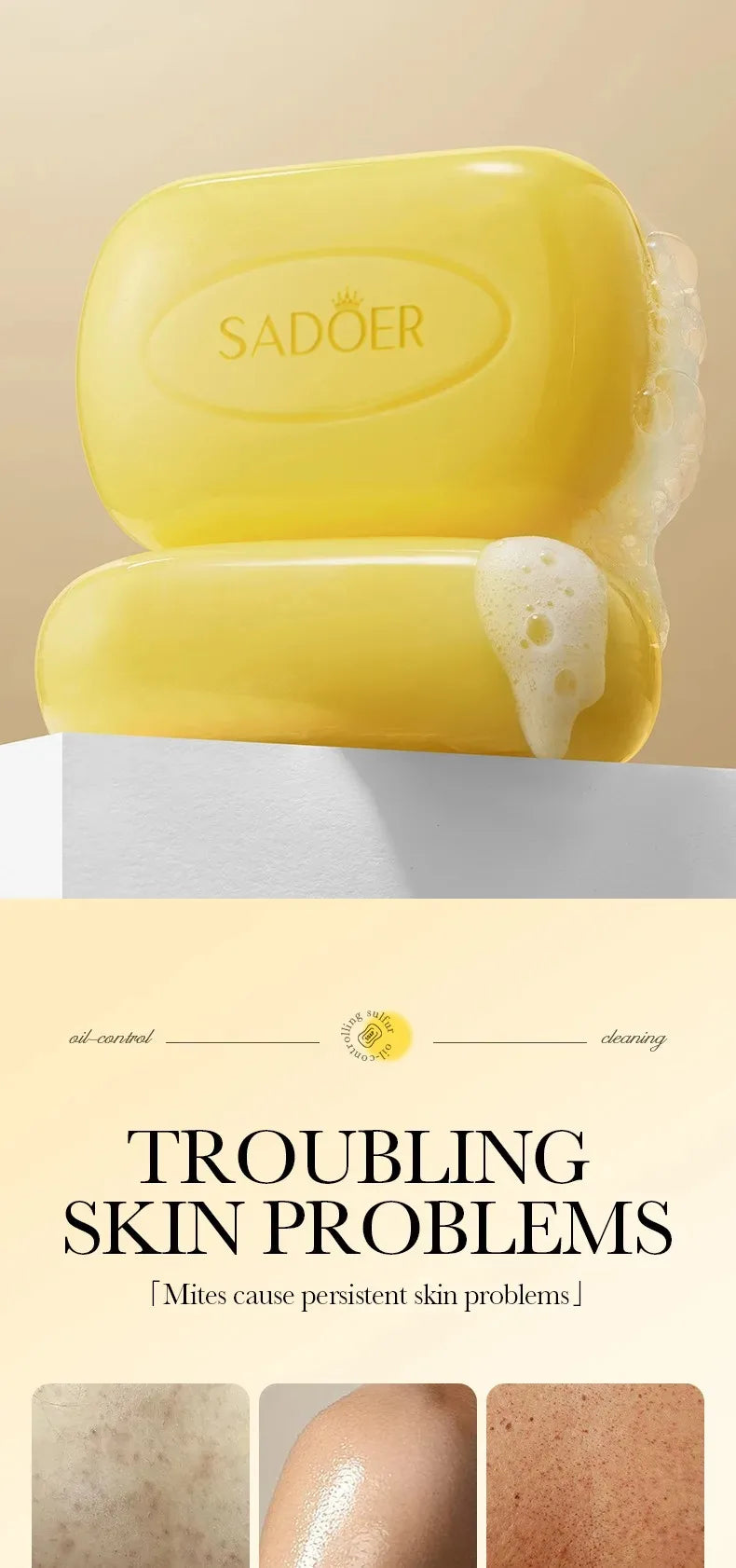 Sulfur Anti-Acne and Mite Removing Facial Soap