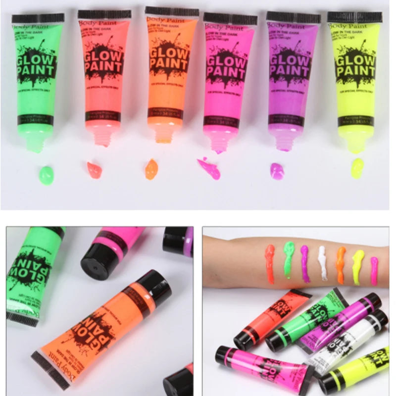 Neon UV Glow Face and Body Paint for Parties and Festivals