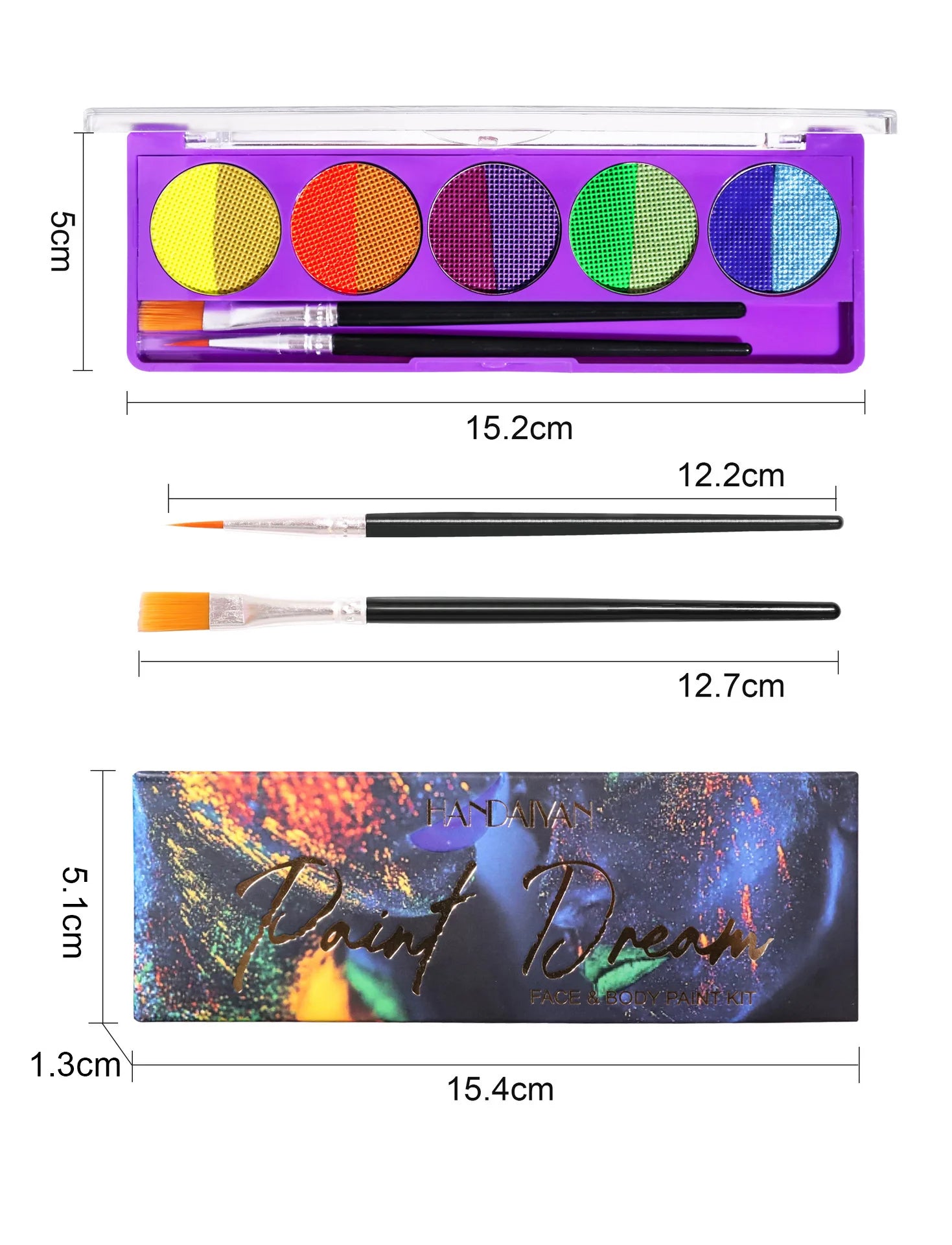 UV Neon Face and Body Paint Palette for Parties and Halloween - 17