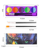 UV Neon Face and Body Paint Palette for Parties and Halloween