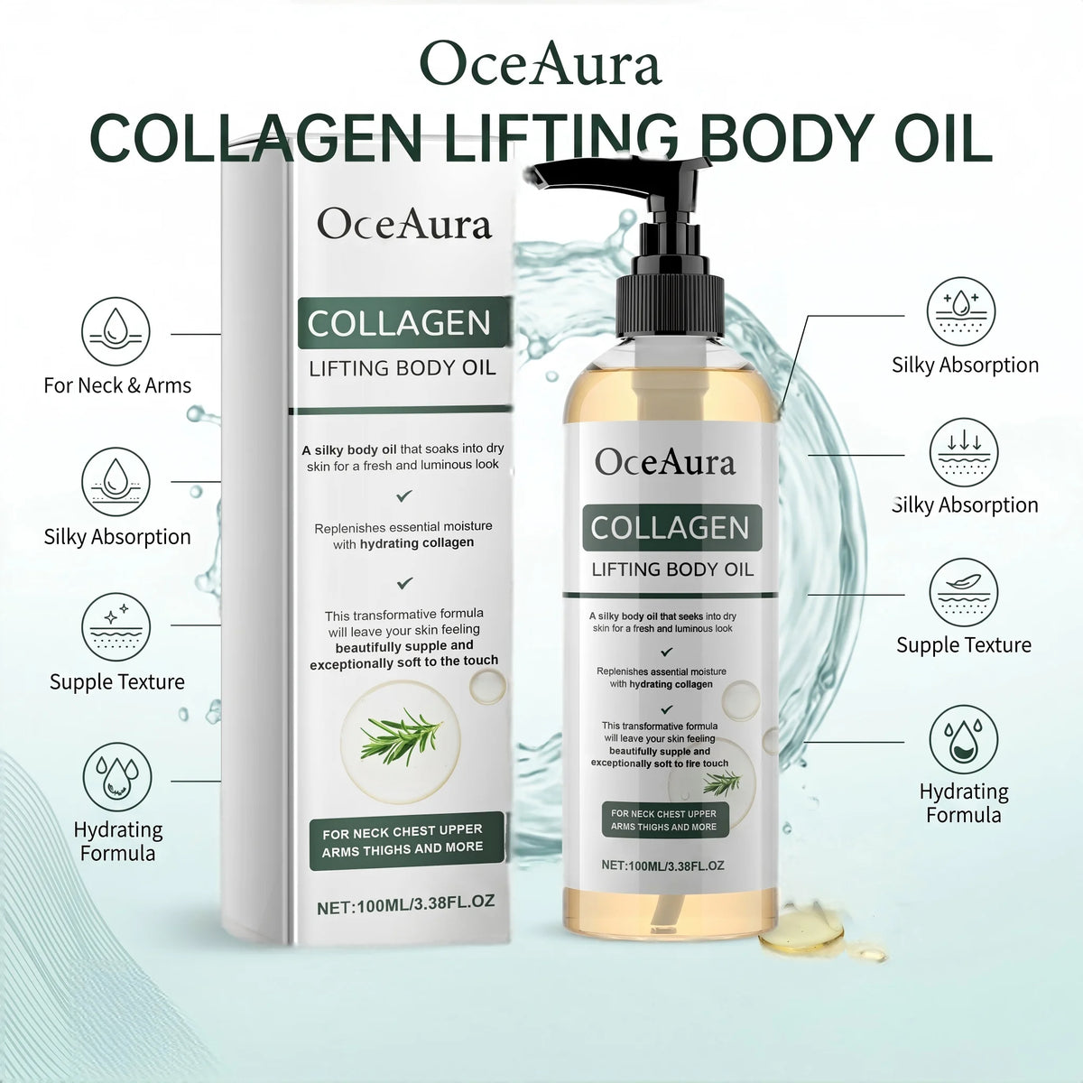 Collagen Firming Body Oil for Skin Tightening and Hydration