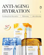 24K Gold and Vitamin C Hydrating Facial Sheet Mask Set