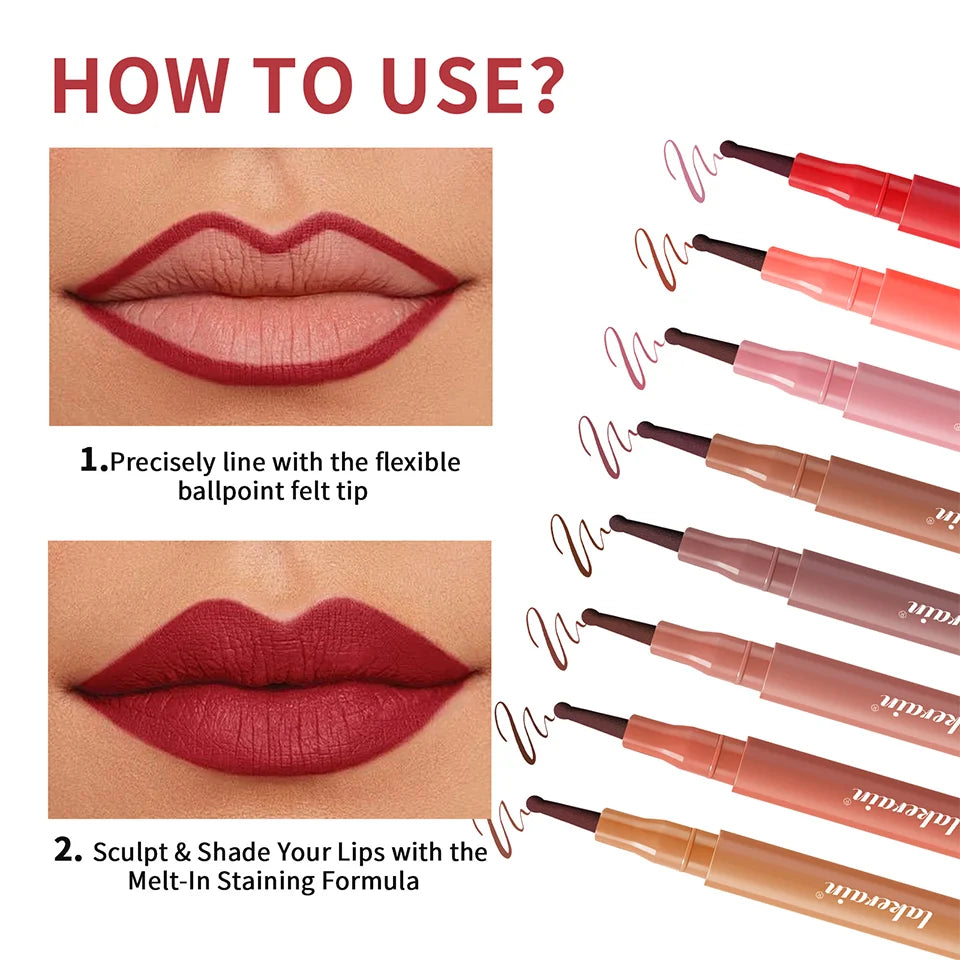 Waterproof Felt-Tip Lip Liner Stain for Sculpted Lips