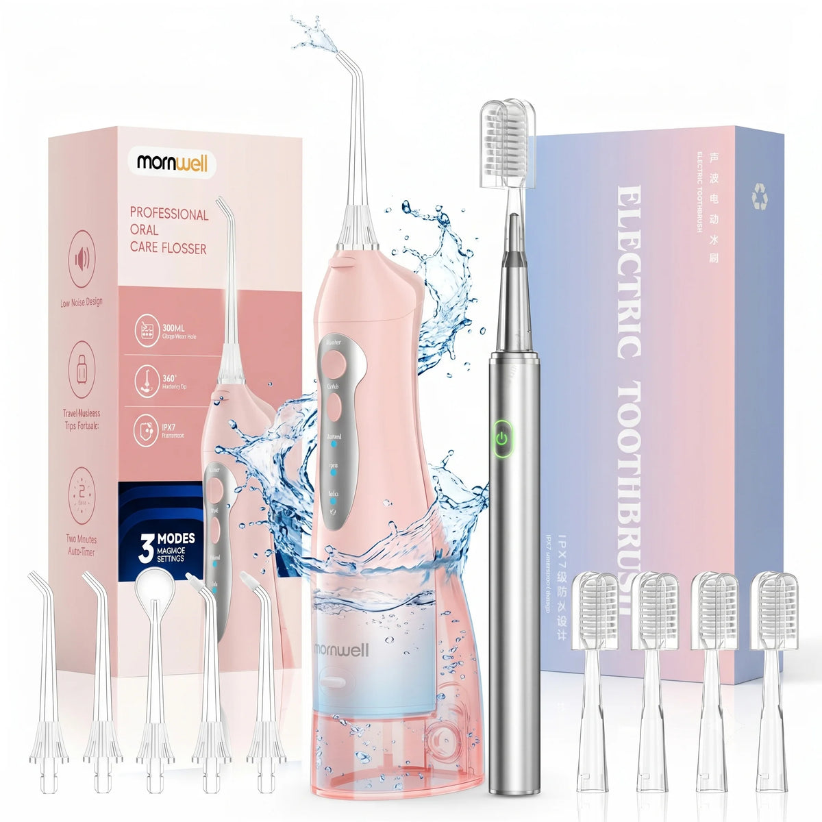Portable Oral Irrigator and Electric Toothbrush Combo