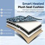 Heated Lambswool Car Seat Cushion for Winter Driving