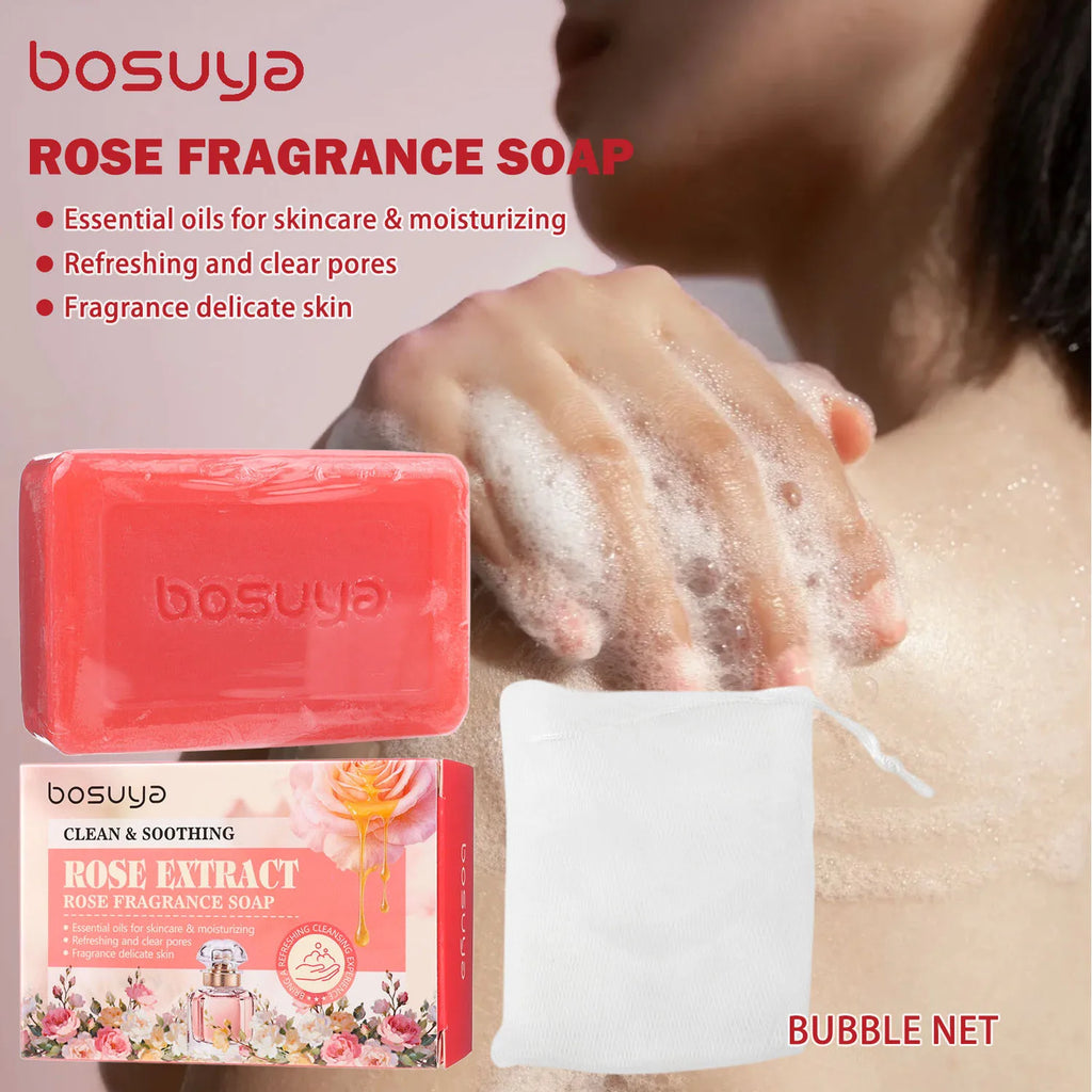 Hydrating Rose Essence Bar Soap for Gentle Skin Cleansing