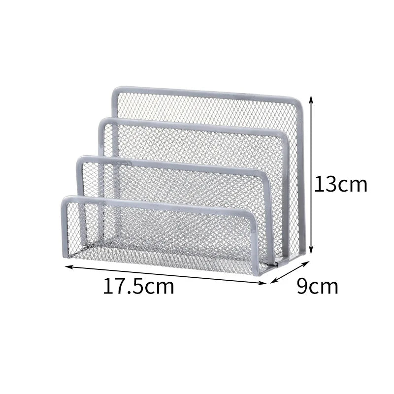 3-Tier Metal Mesh Desktop Document and Stationery Organizer - 7