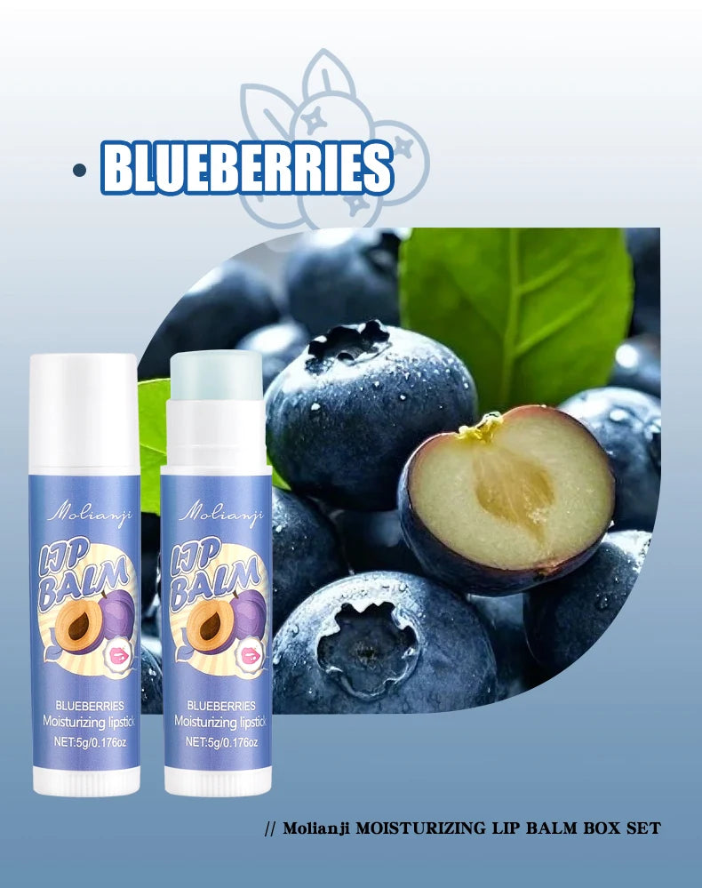 12-Piece Fruity Moisturizing Lip Balm Set for Dry Lips