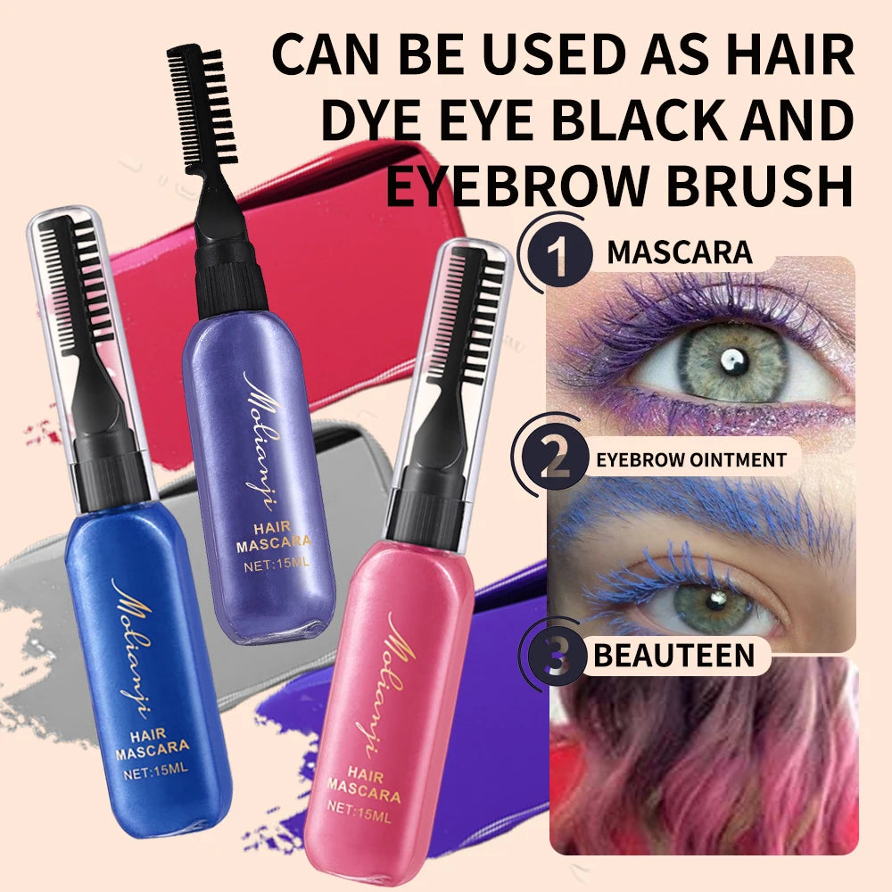 Temporary Washable Hair and Eyelash Color Mascara